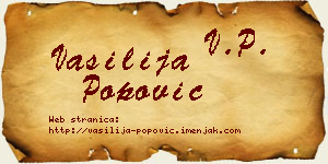 Vasilija Popović vizit kartica